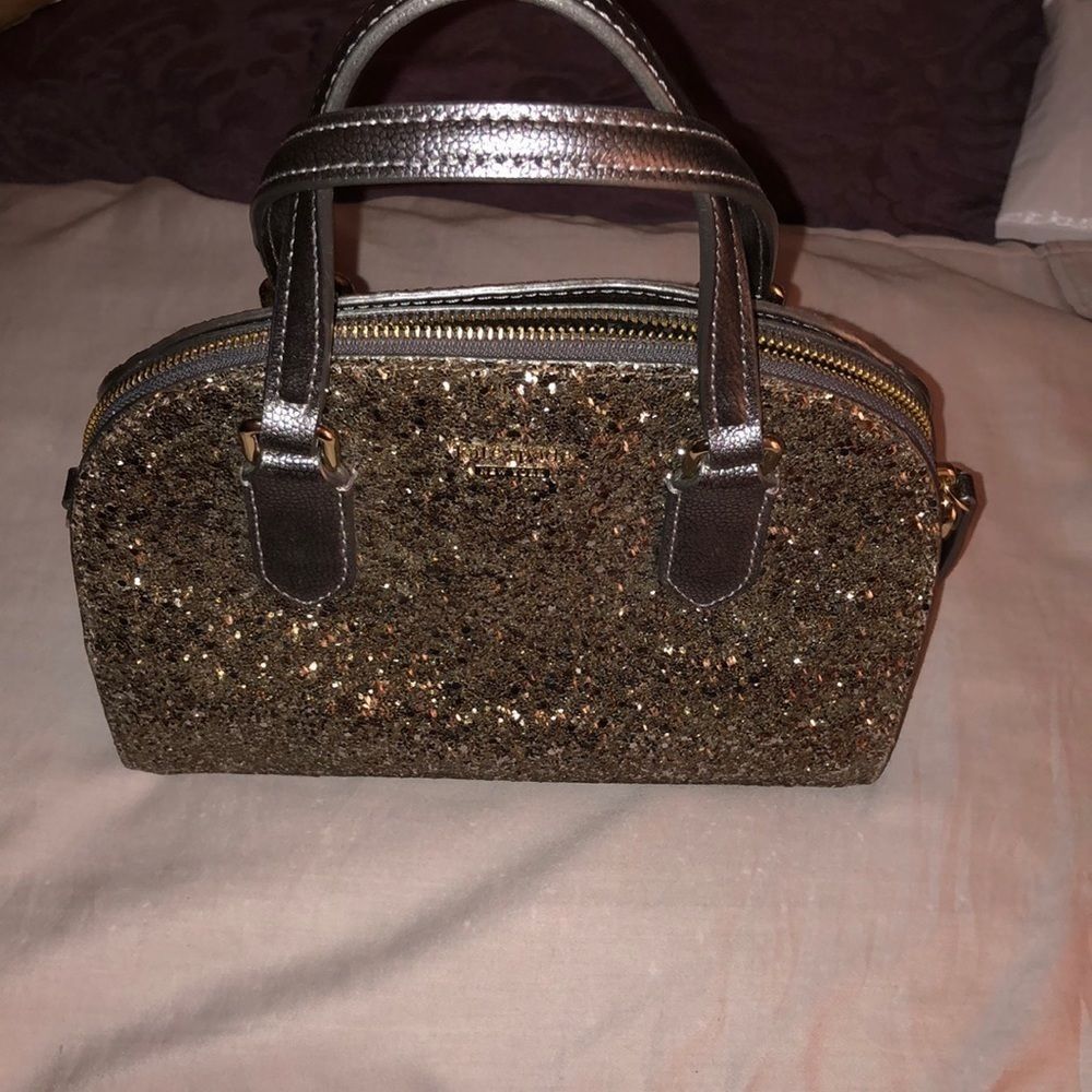 Kate Spade Platinum Grey Glitter Bag